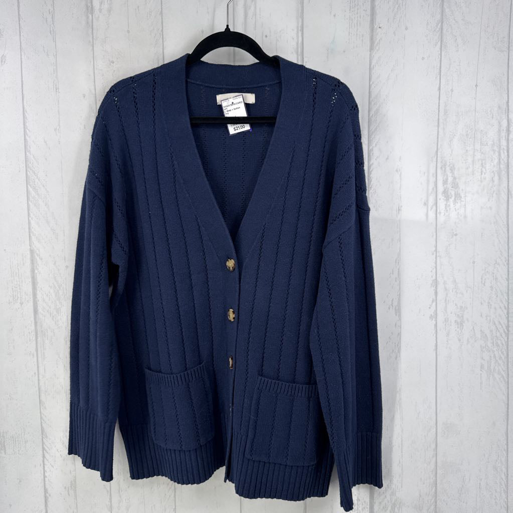 L deep v button front cardi