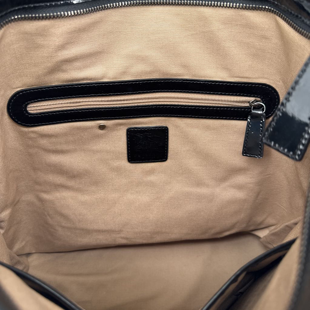 Burberry Nova Check Patent Leather Trim Bag