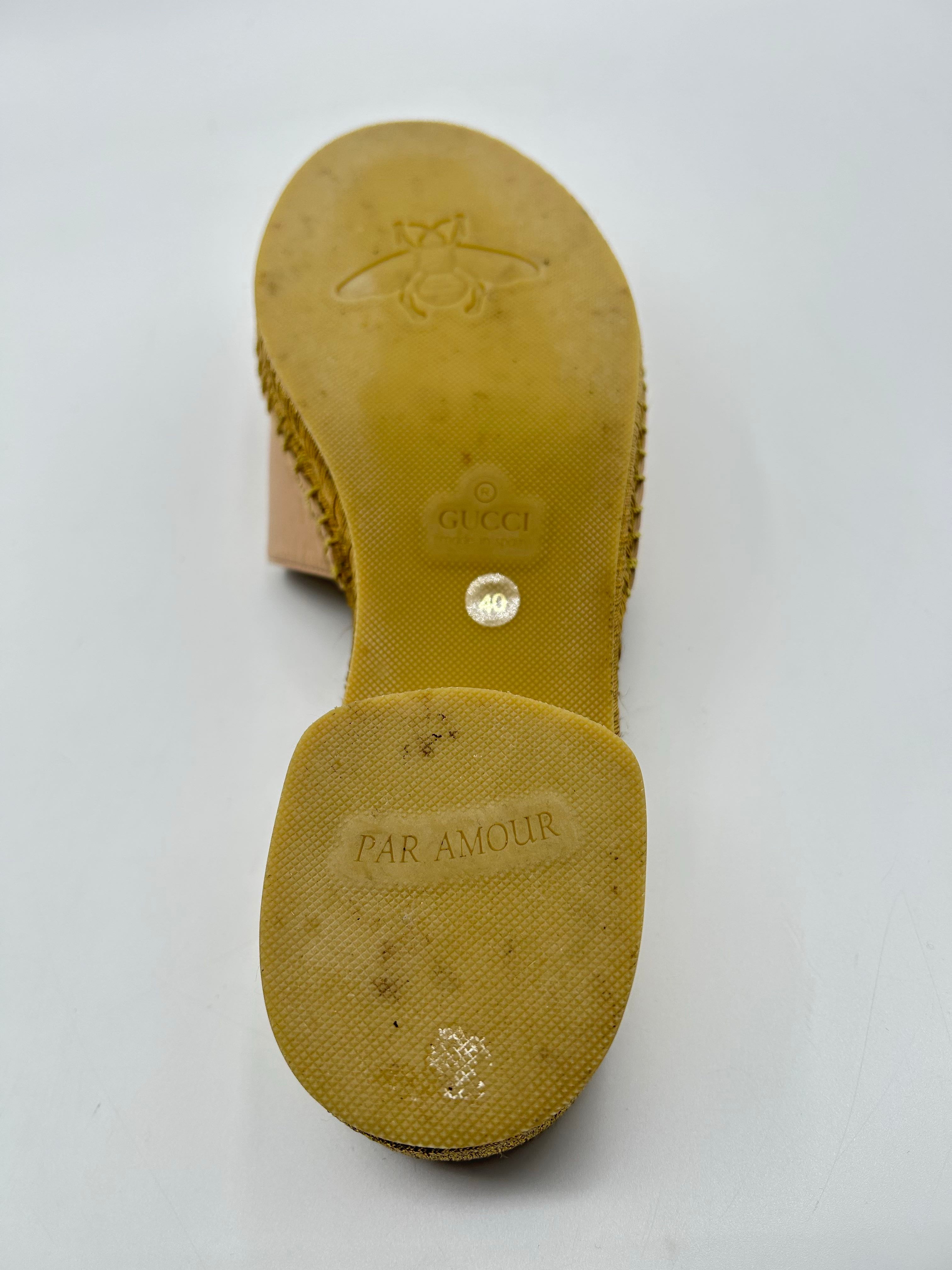 Gucci GG Espadrille Slide Sandals in Pink size 10(40)
