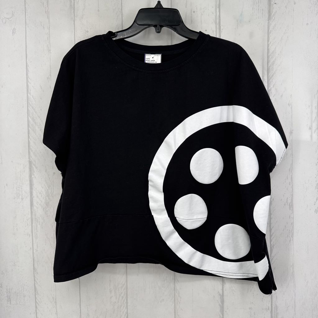 L crewneck s/s colorblock top