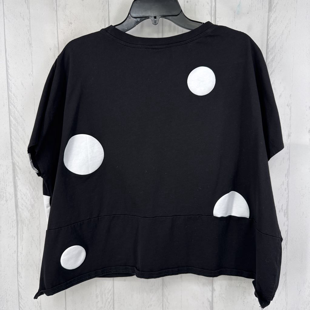 L crewneck s/s colorblock top