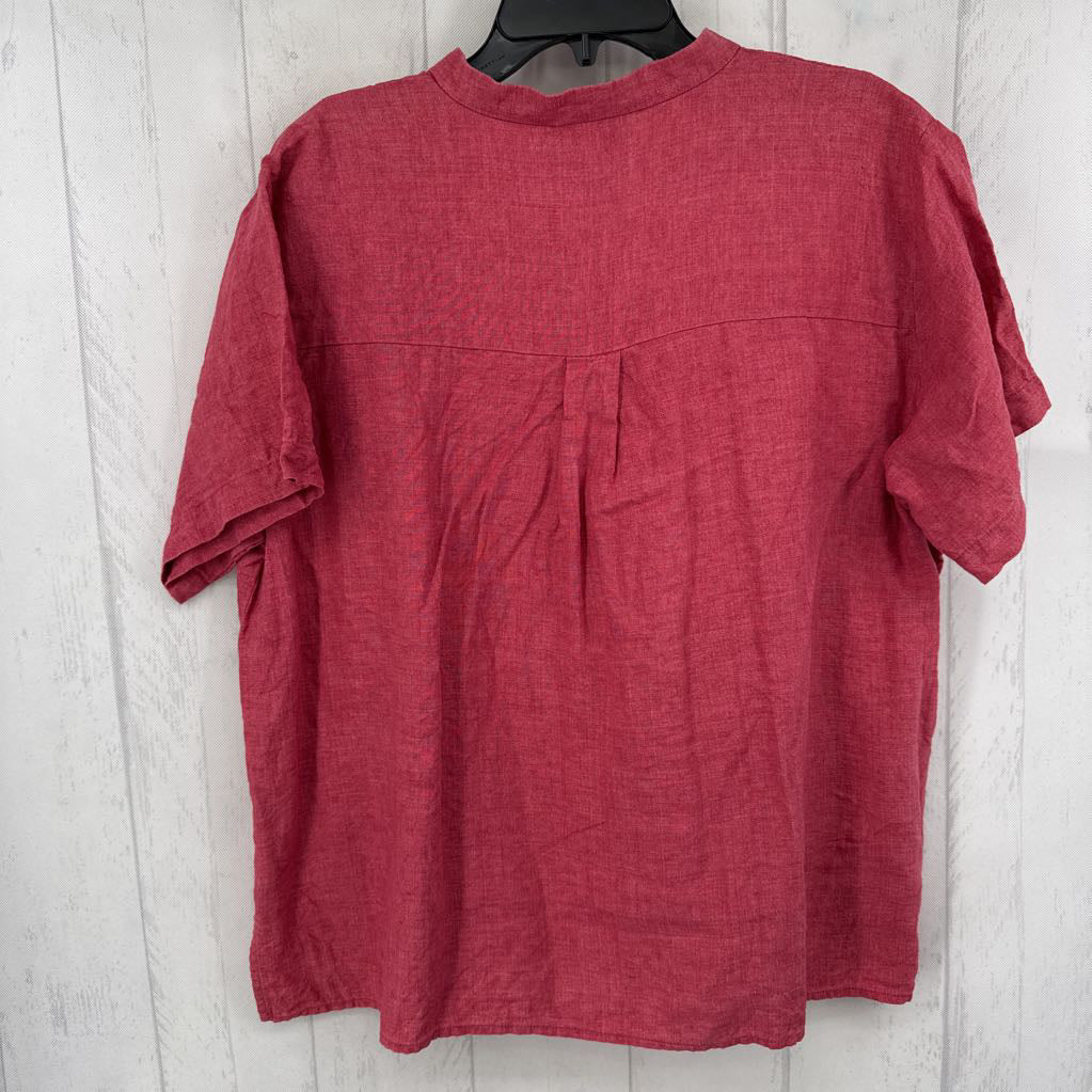 XL linen button down s/s top