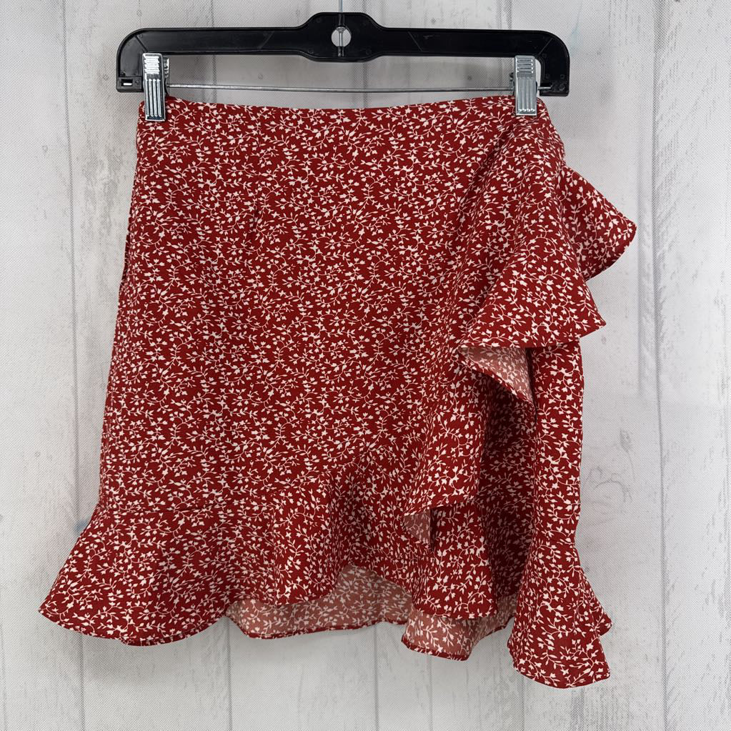 S print wrap mini skirt