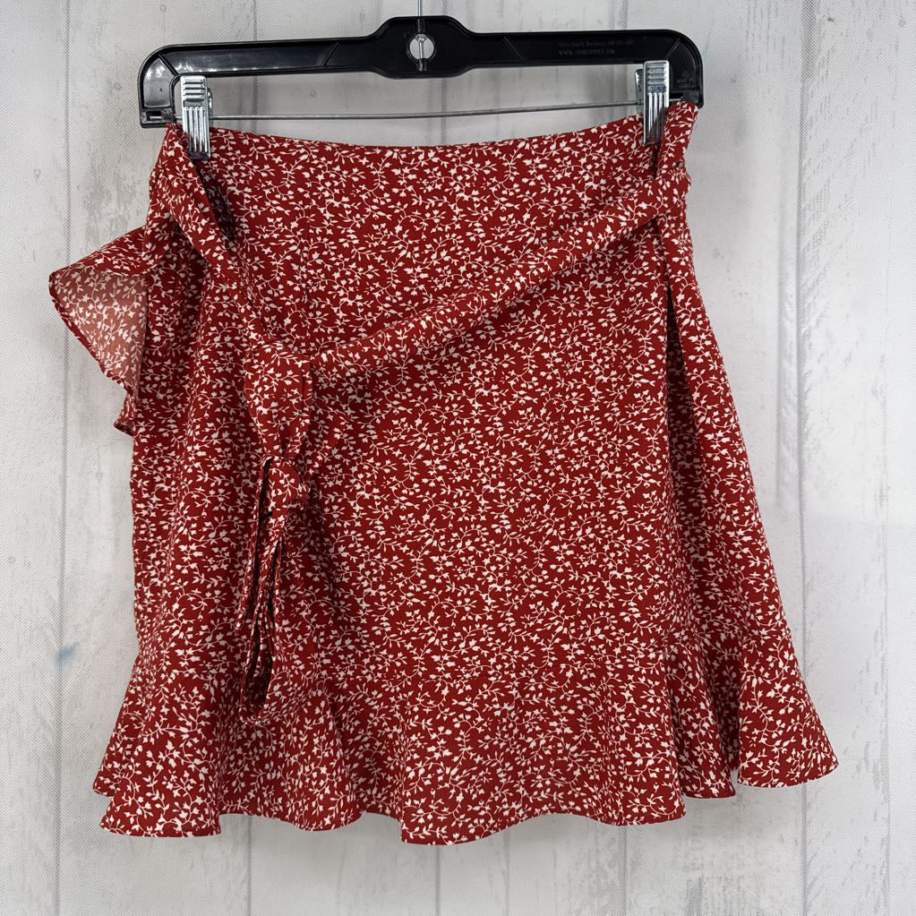 S print wrap mini skirt