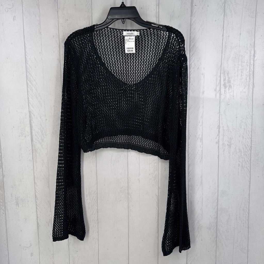 XL crochet l/s crop top