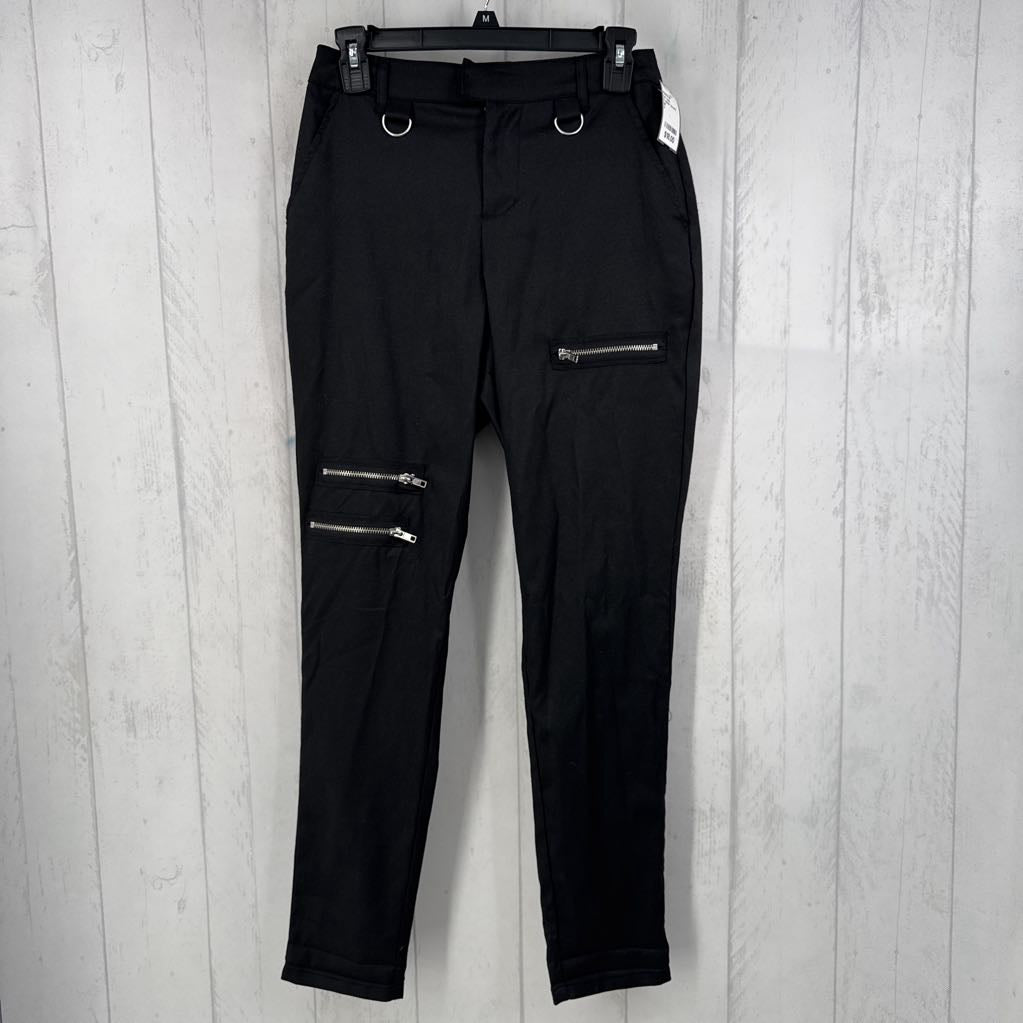 S zipper accent straight leg pant