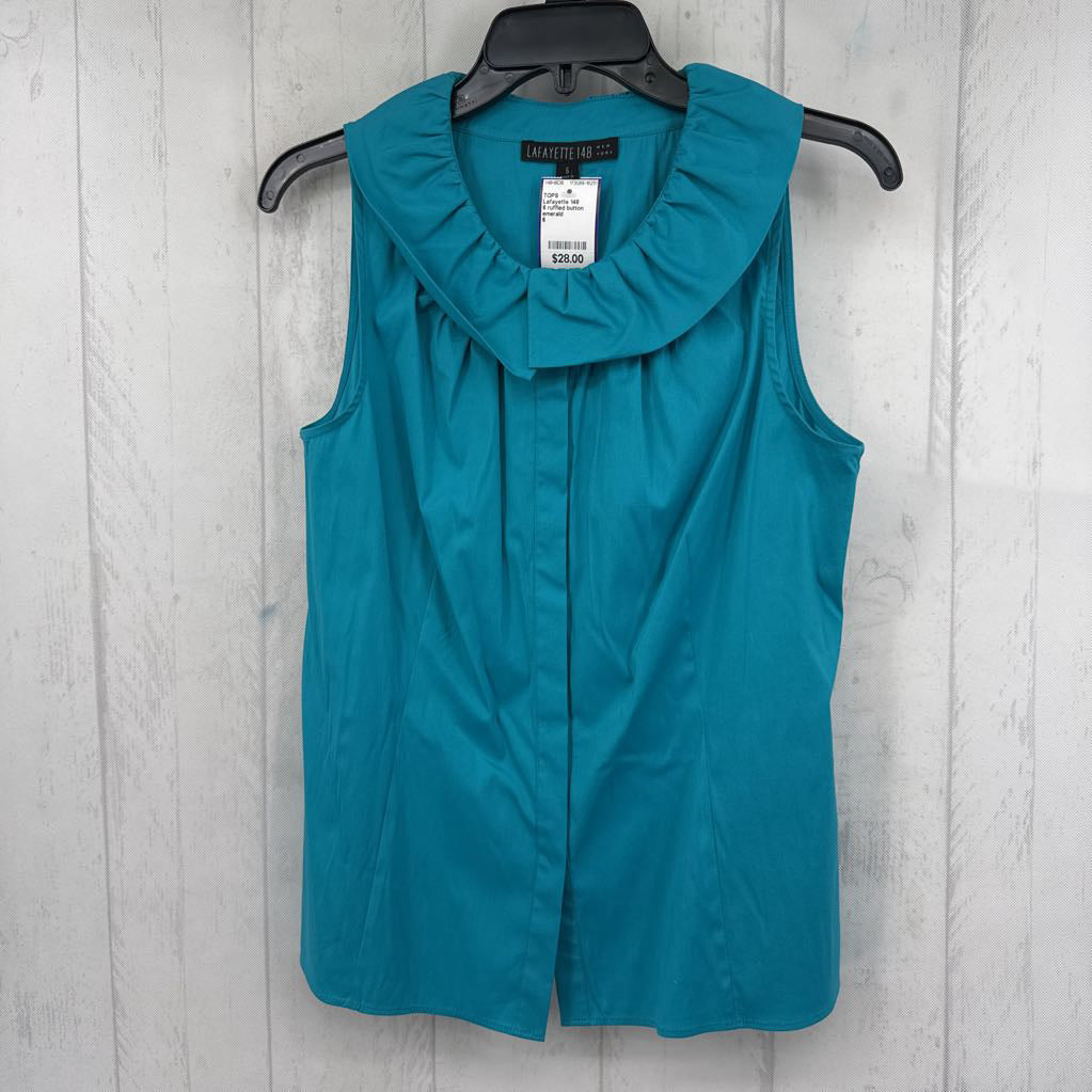 6 ruffled button down slvls tank