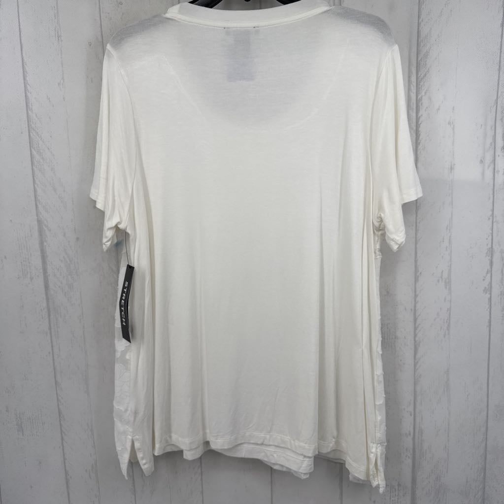 R79 8 jacquard scoop neck s/s top