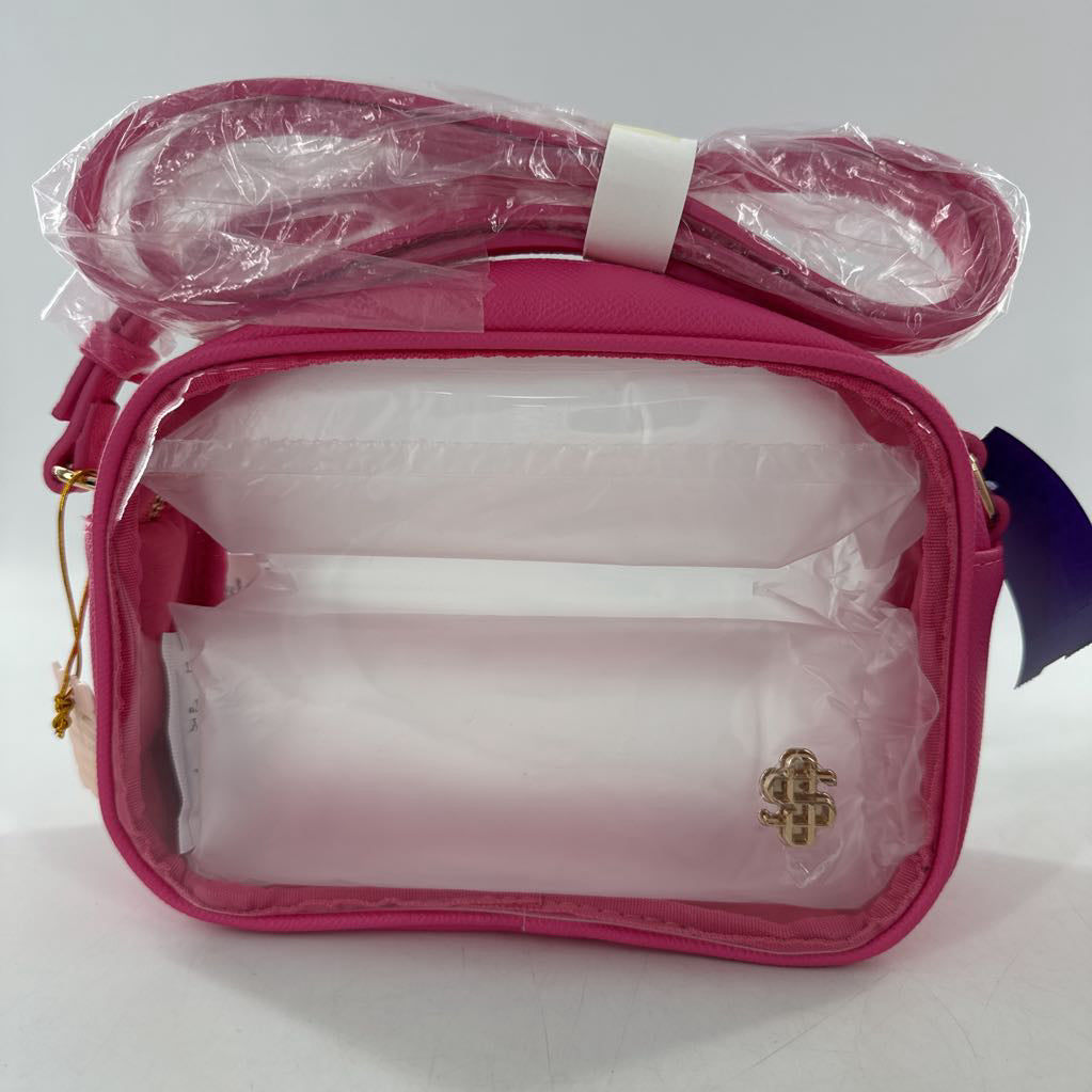 clear pink trim crossbody