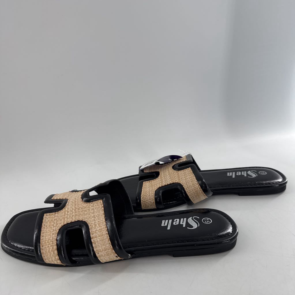 7.5 raffia woven H-strap sandal
