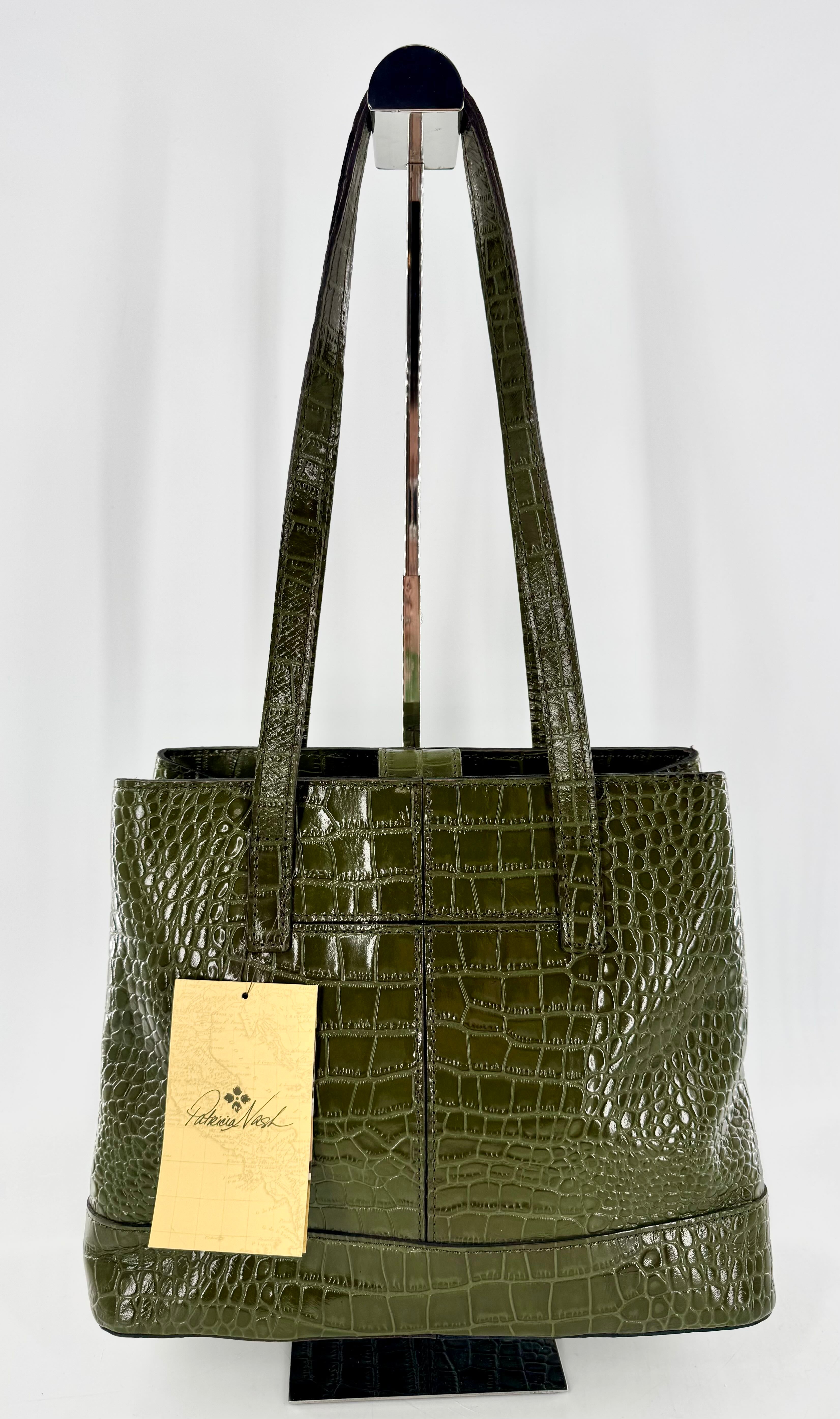 croc embossed tote