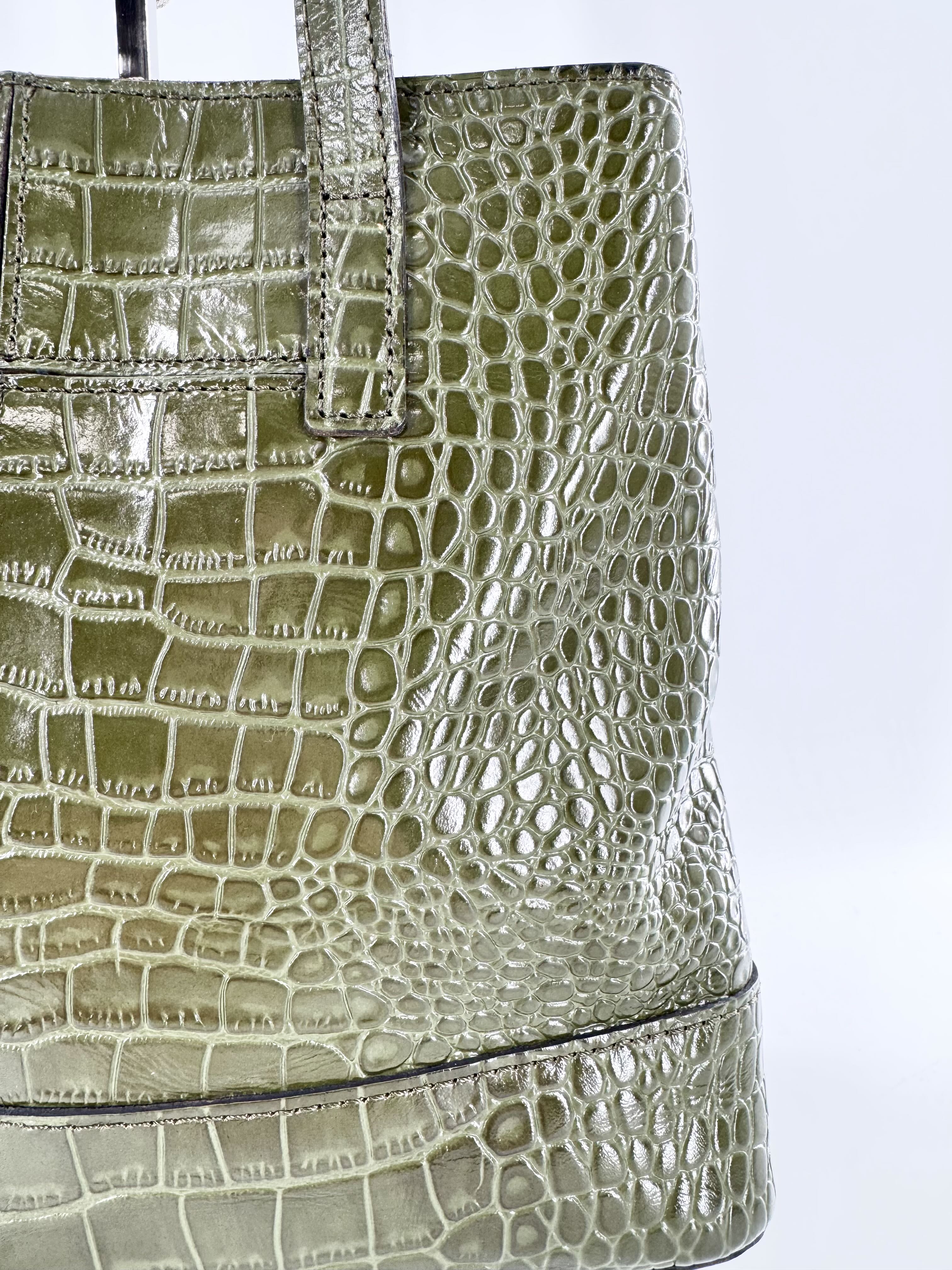 croc embossed tote