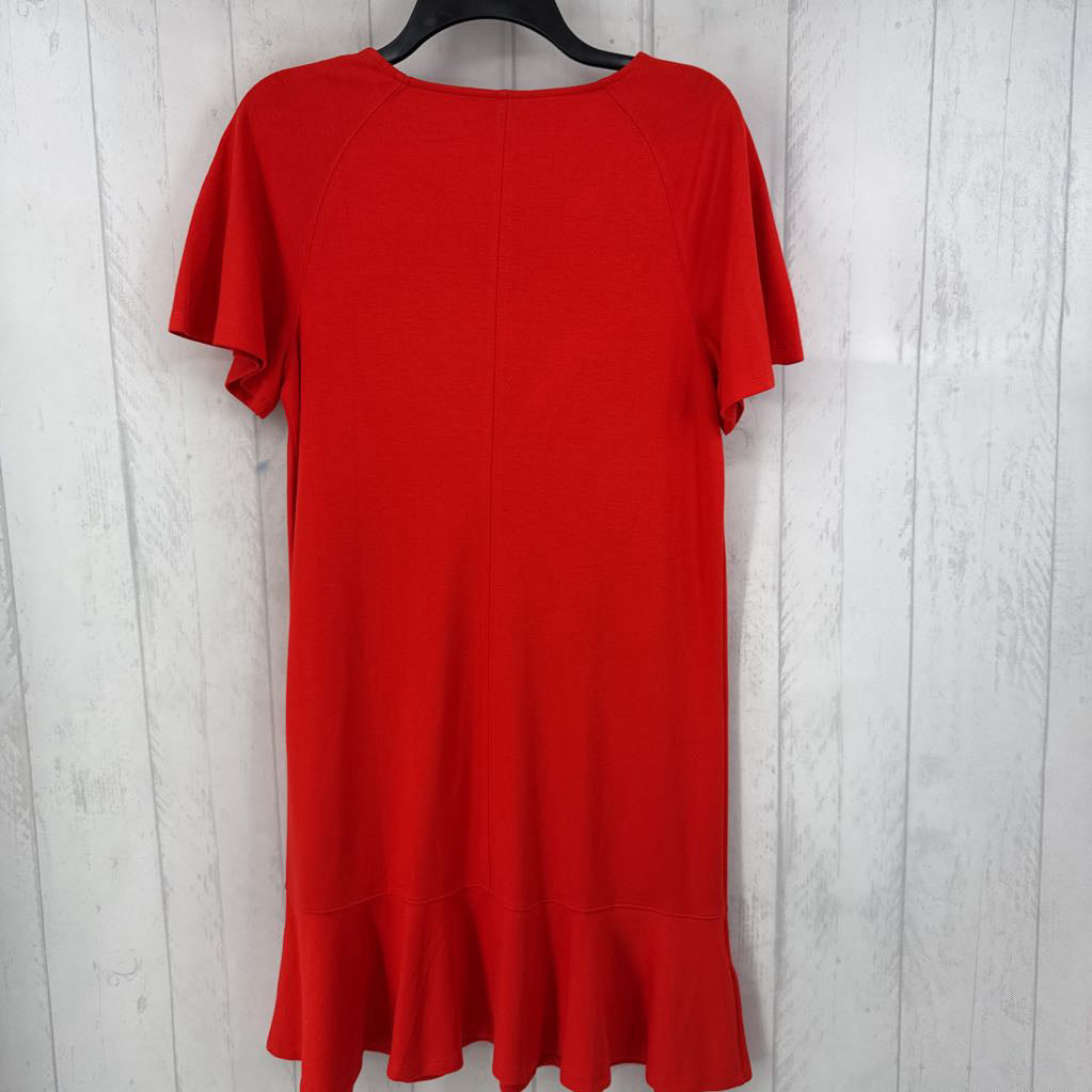 R105 Mp ruffled hem s/s dress