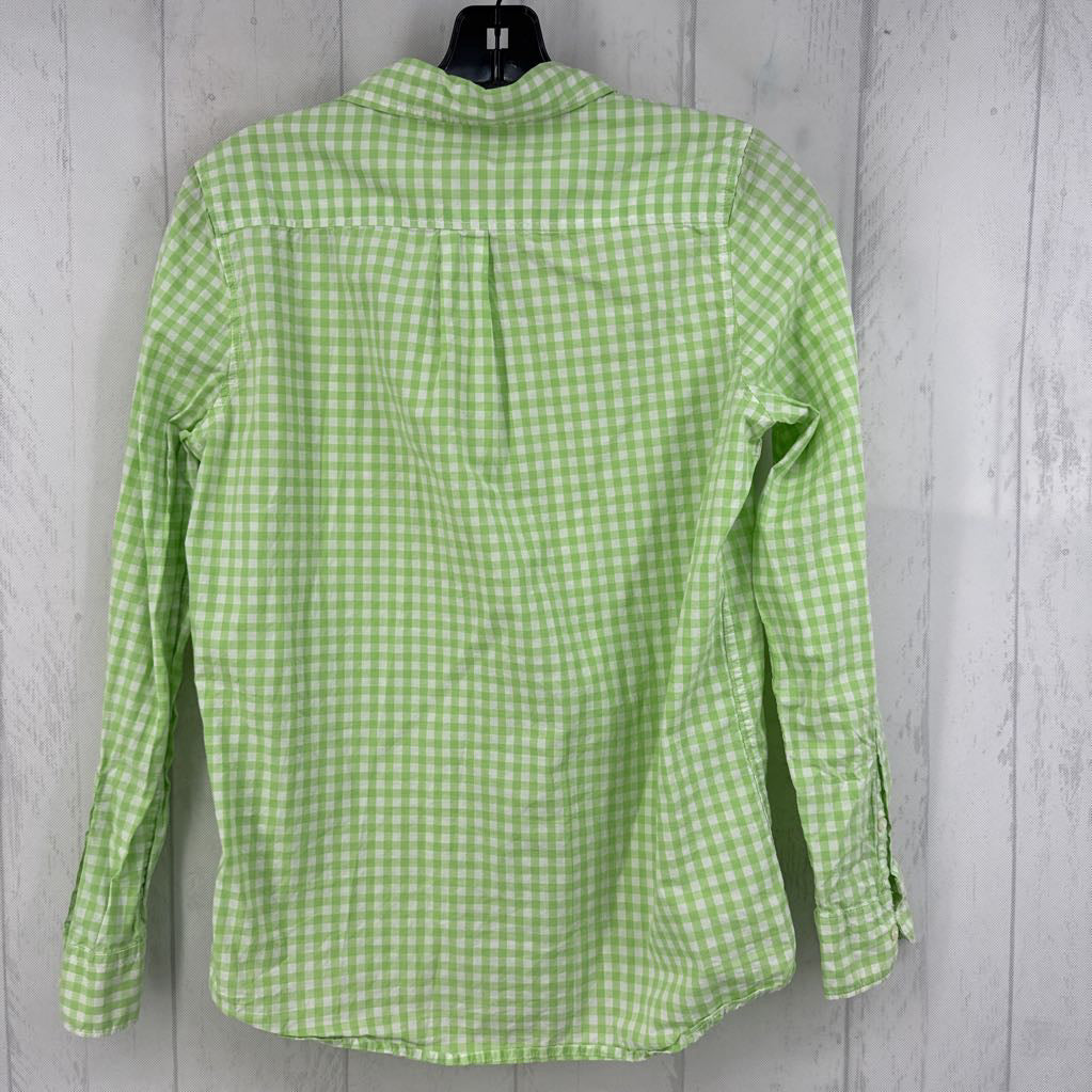 XS gingham print button down l/s top