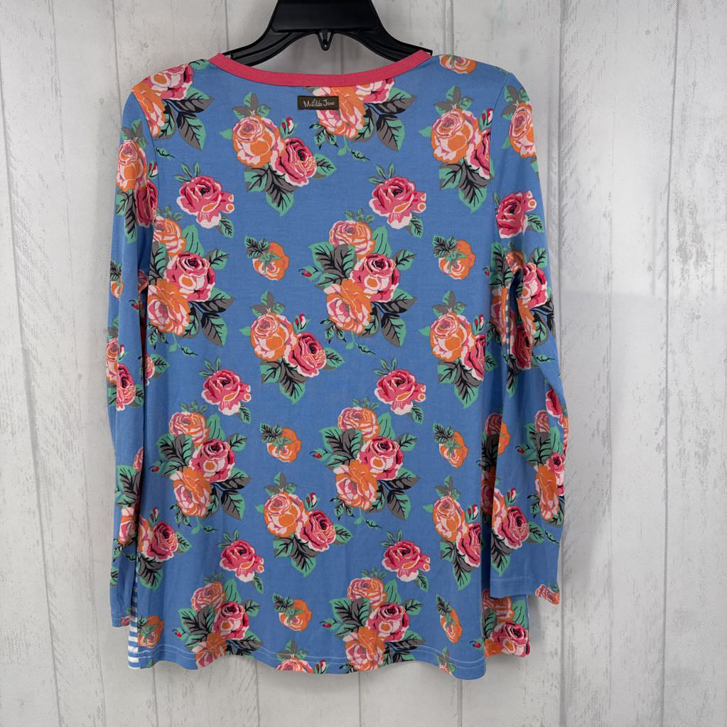 S striped & floral l/s tee