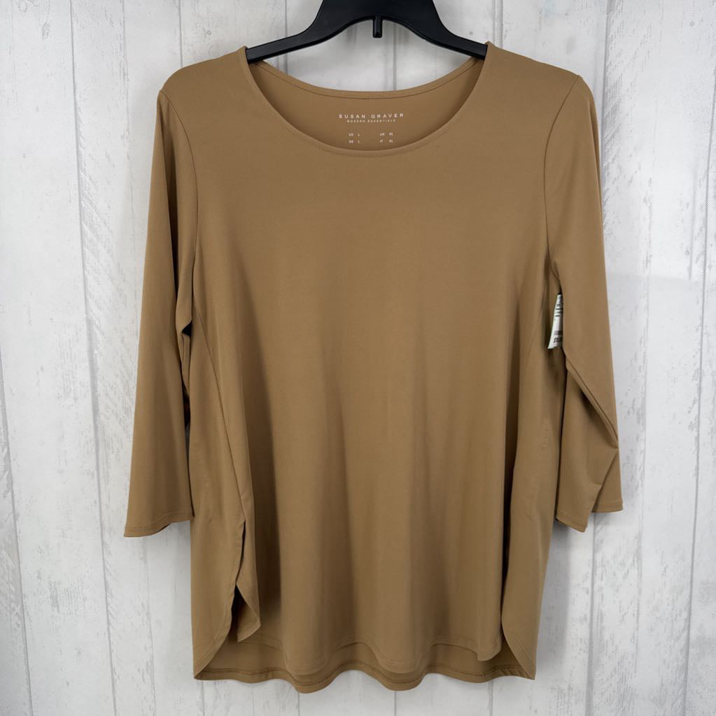 L round neck 3/4 slv top