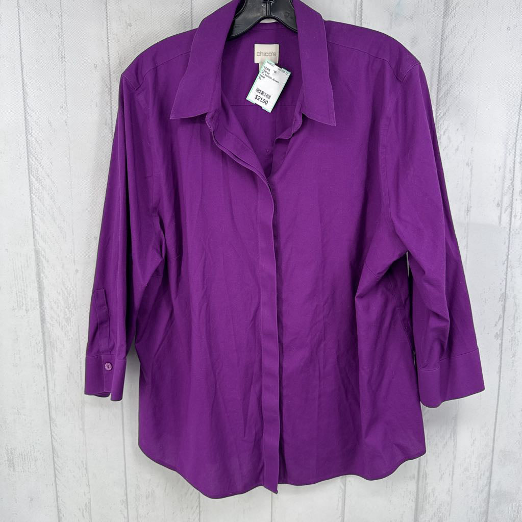 XL button down 3/4 slv top