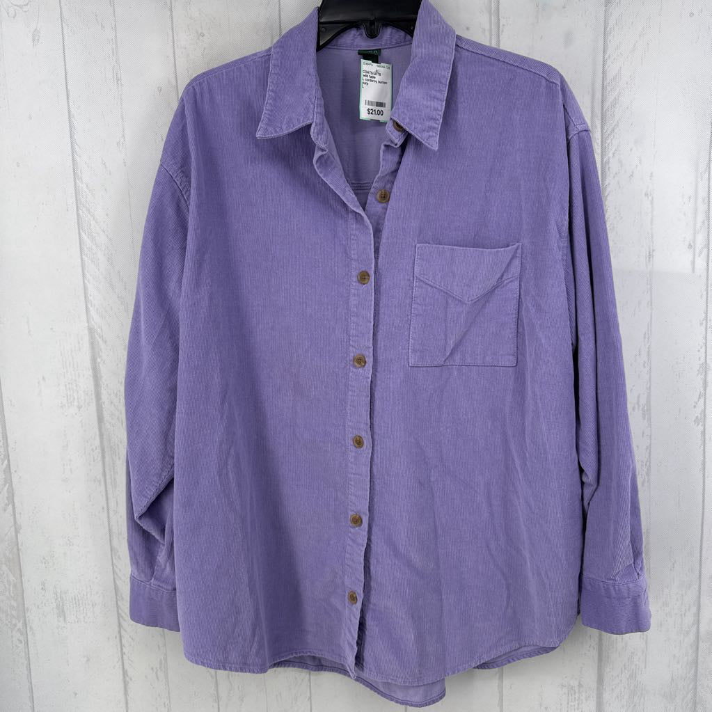 L corduroy button down l/s top