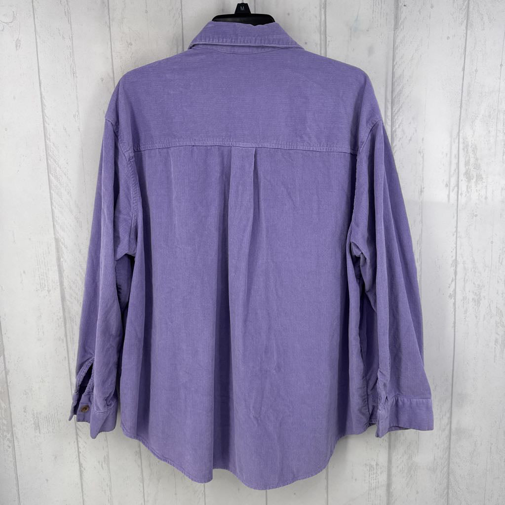L corduroy button down l/s top