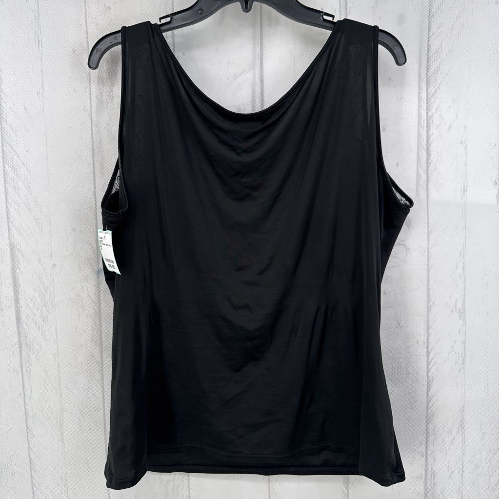 2X scoop neck lace accent cami