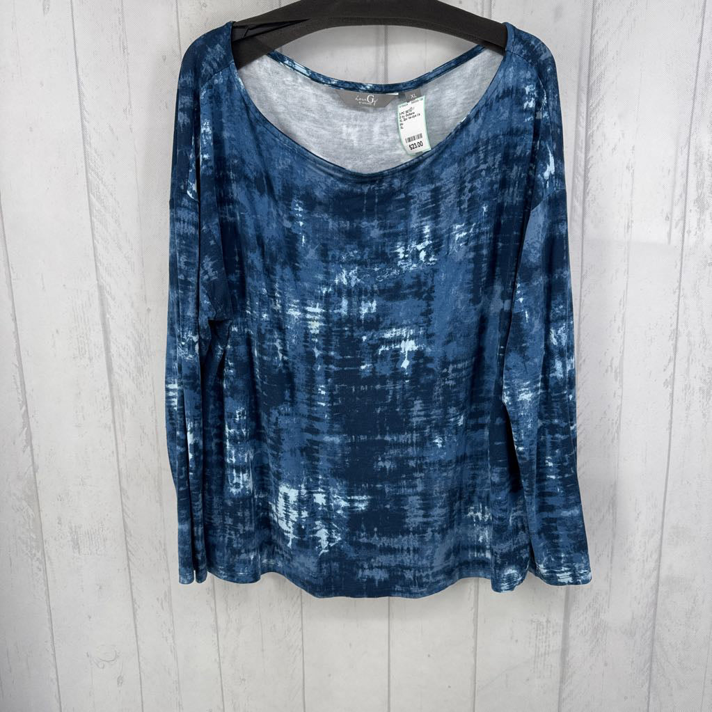XL 2pc tie-dye l/s top & wide leg pant