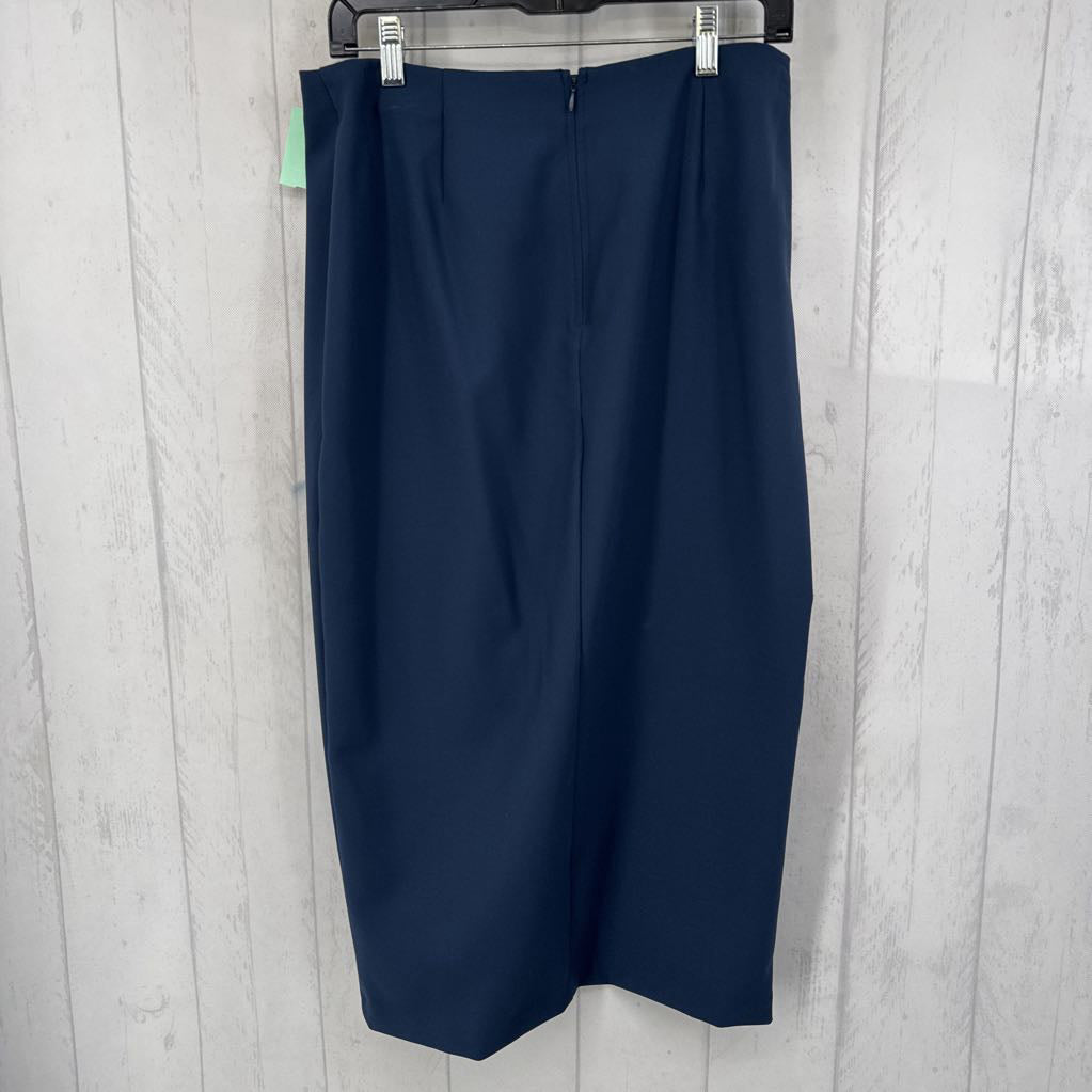 M mid length front split skirt