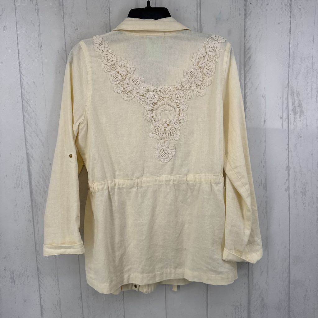 M linen blend utility jacket