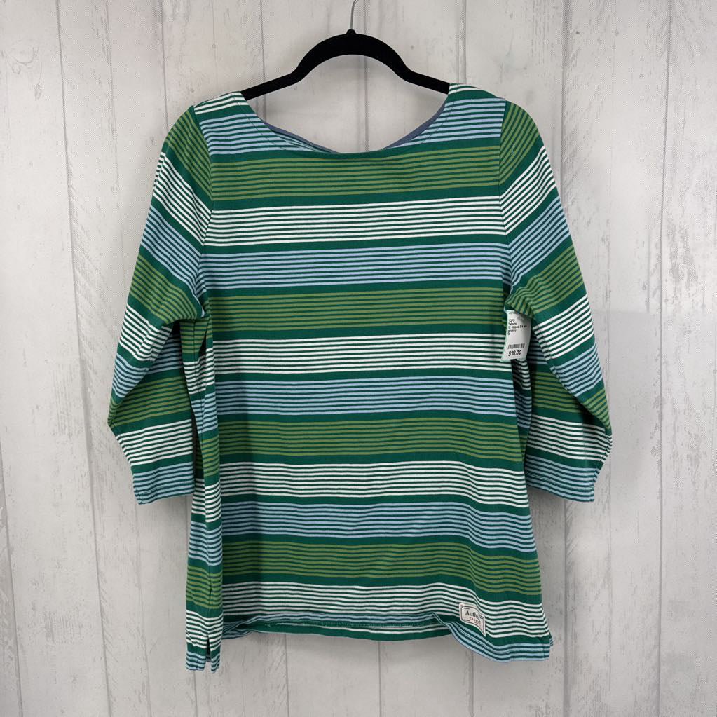 1X striped 3/4 slv top