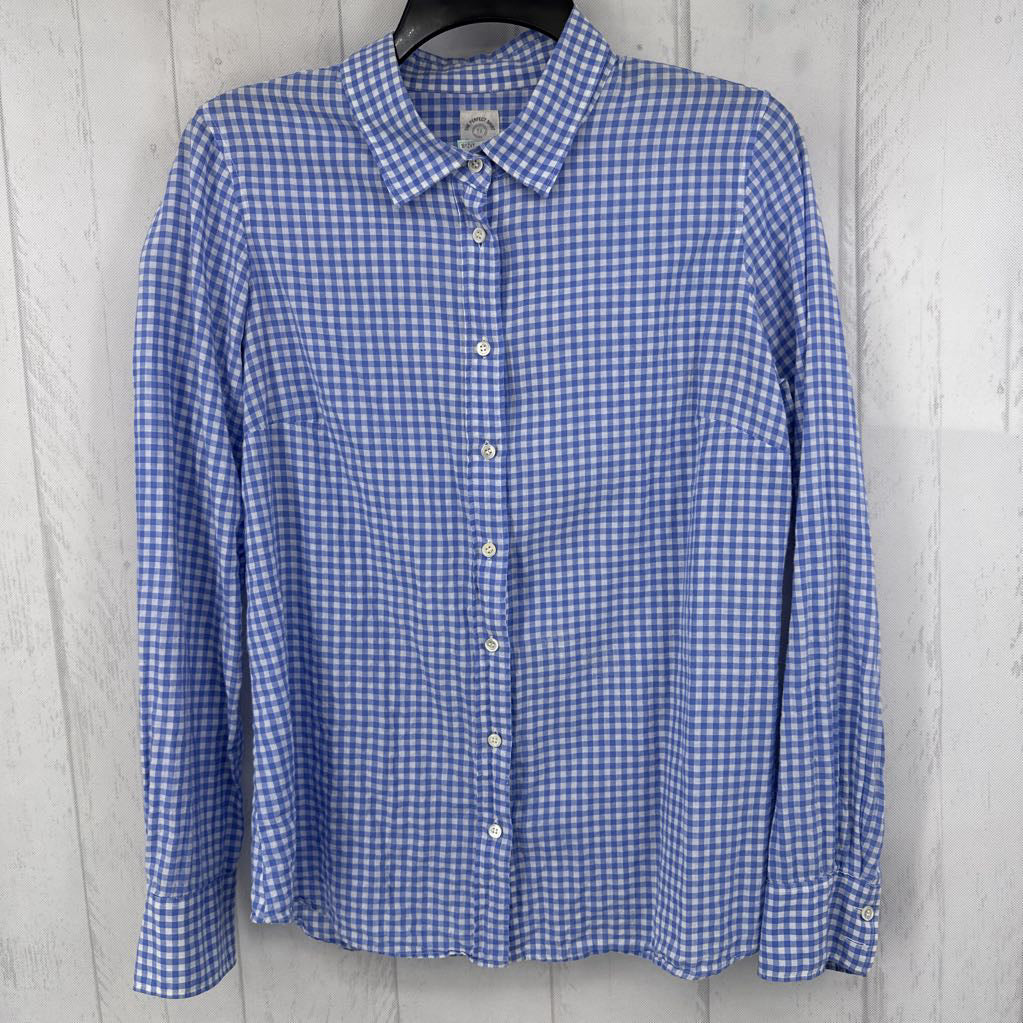 S gingham button down l/s top