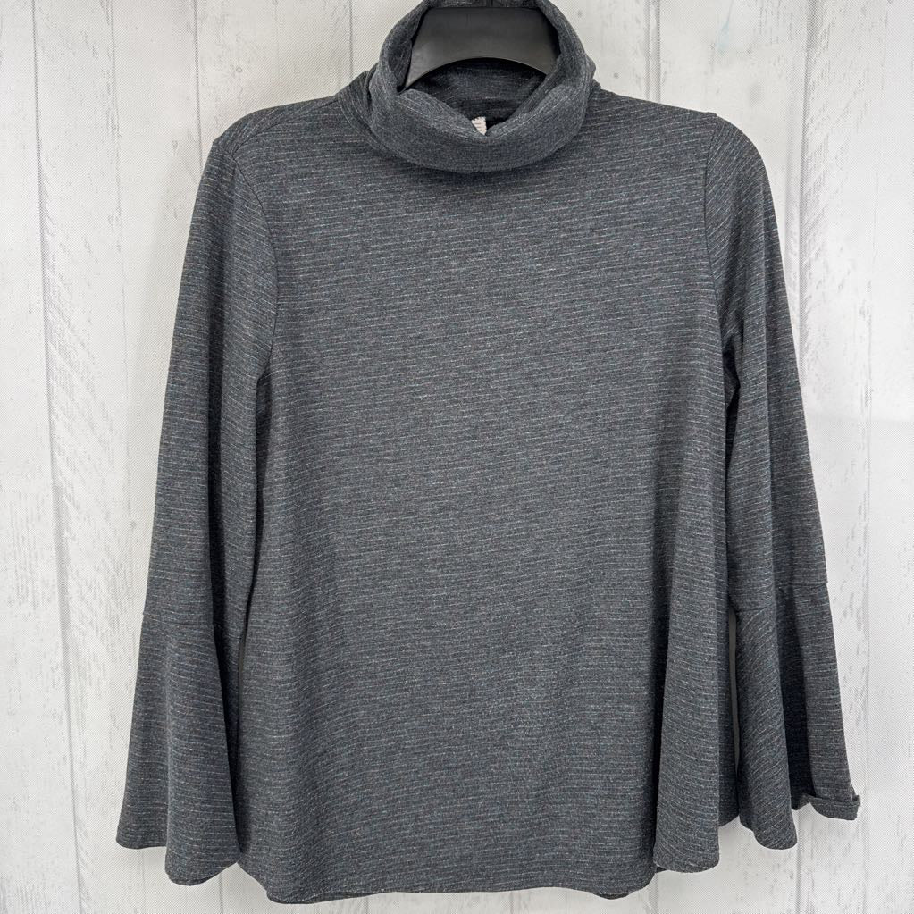S striped flare slv l/s t-neck