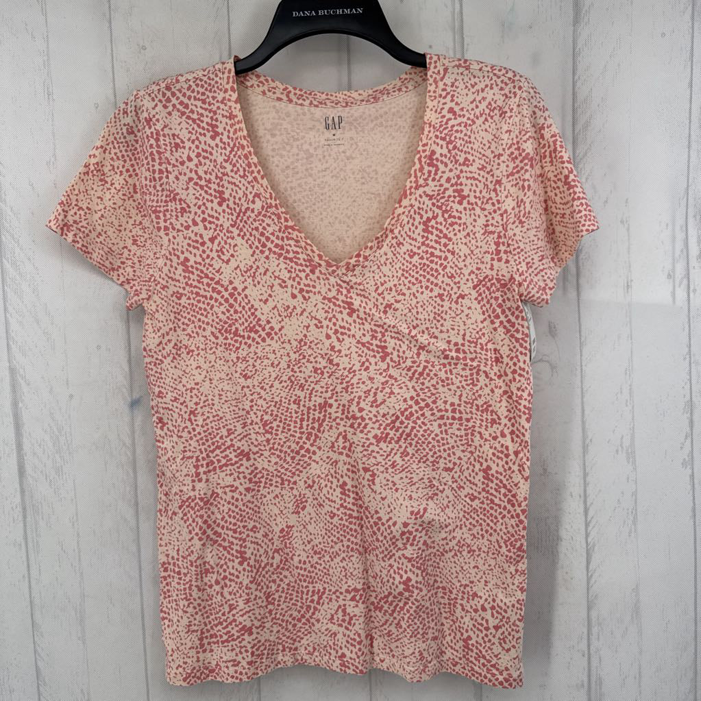M python print v-neck s/s tee