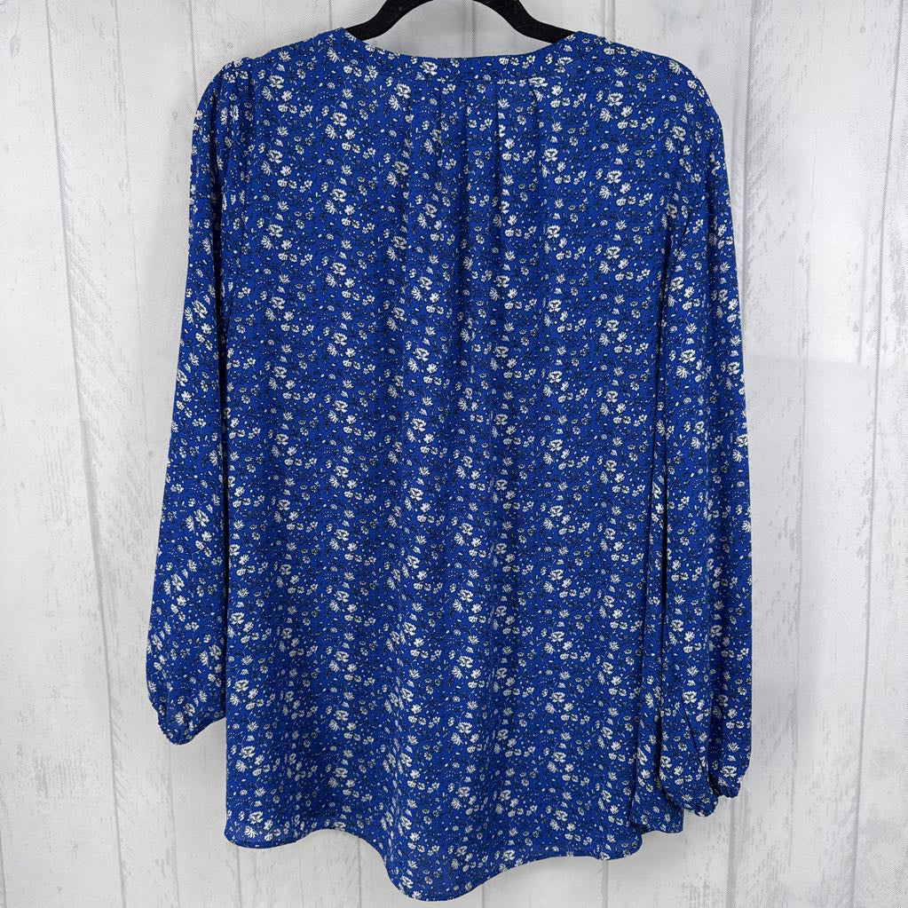 1X flo printv-neck l/s top