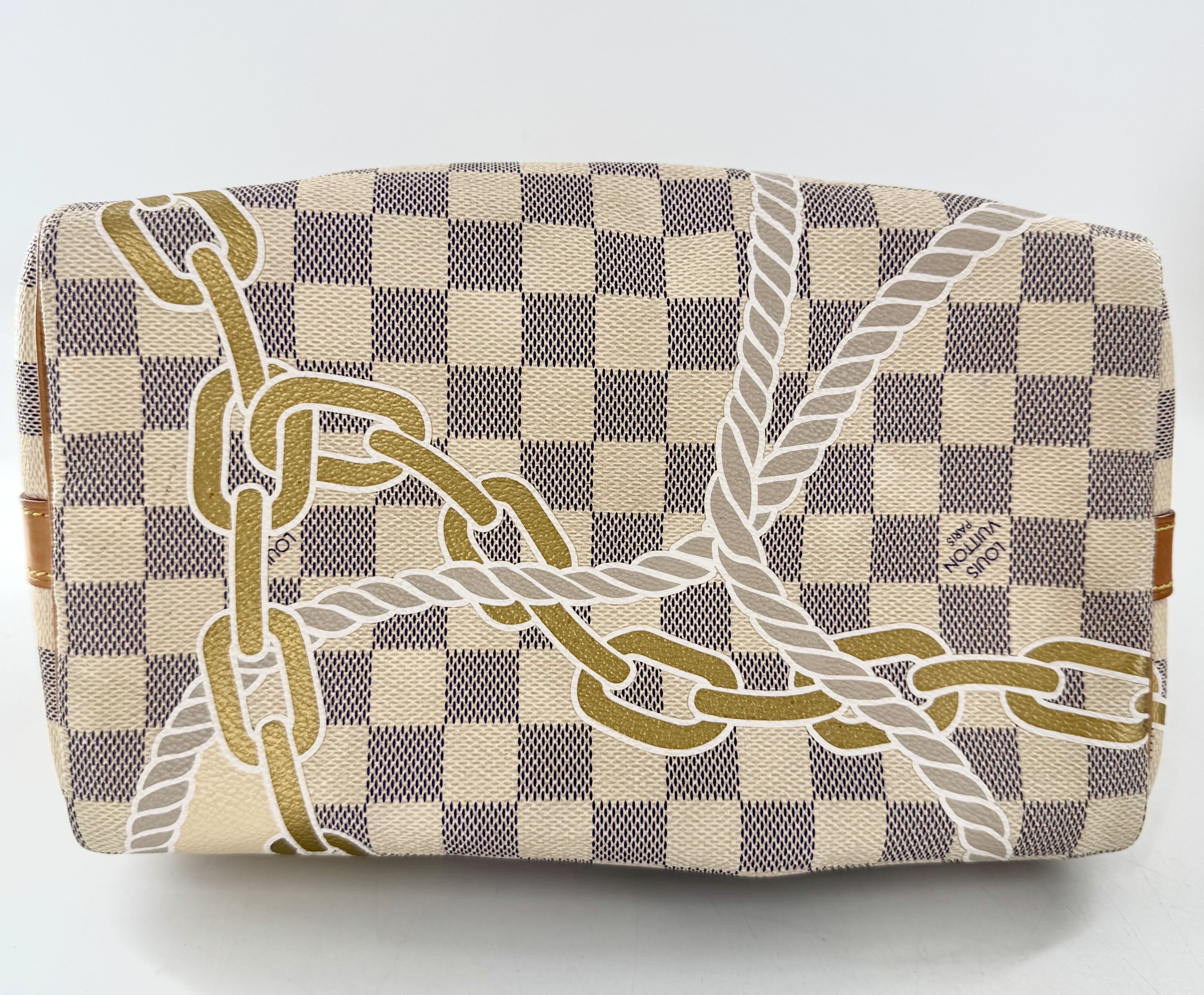 Nautical damier satchel w/ rope & chain print 25