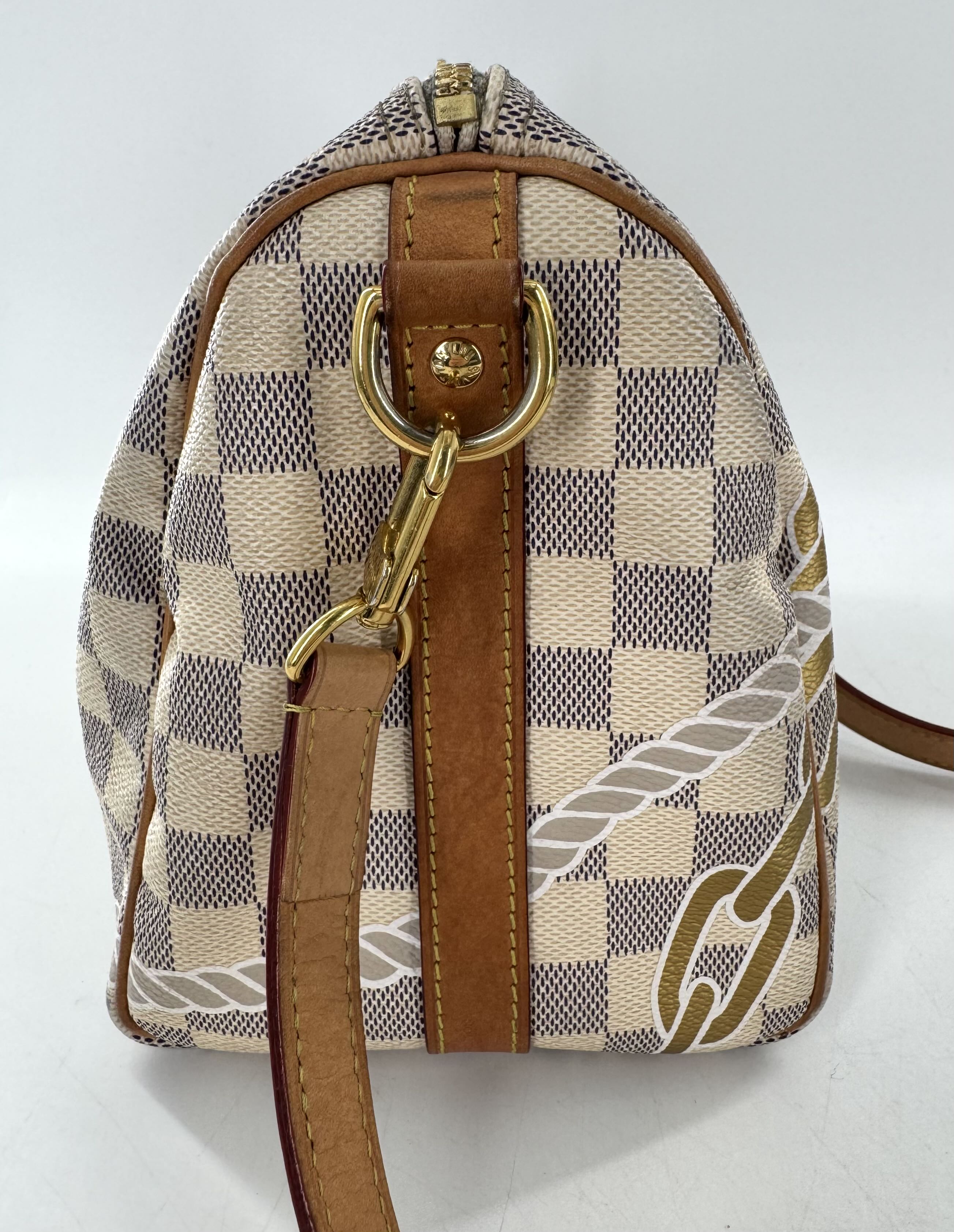 Nautical damier satchel w/ rope & chain print 25