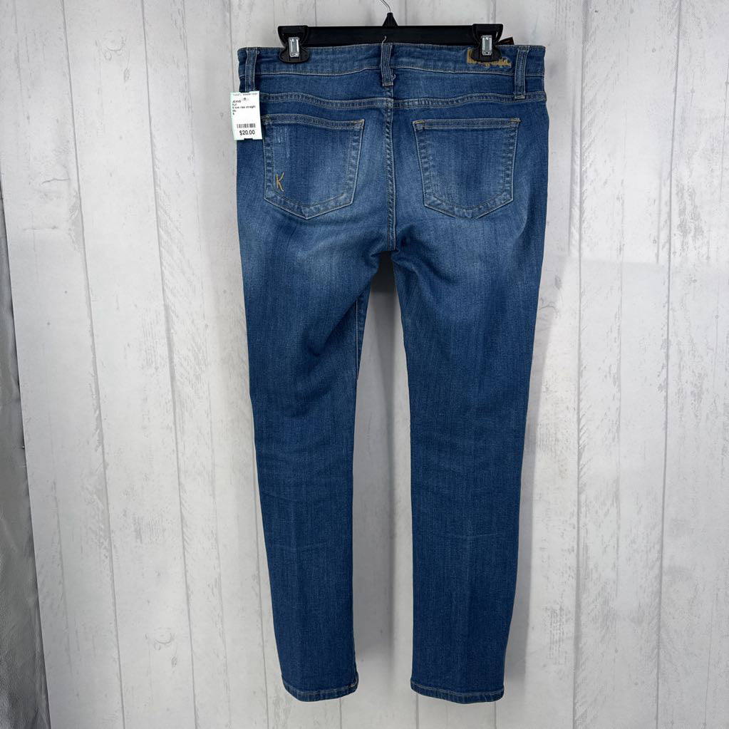 6 low rise straight leg jean