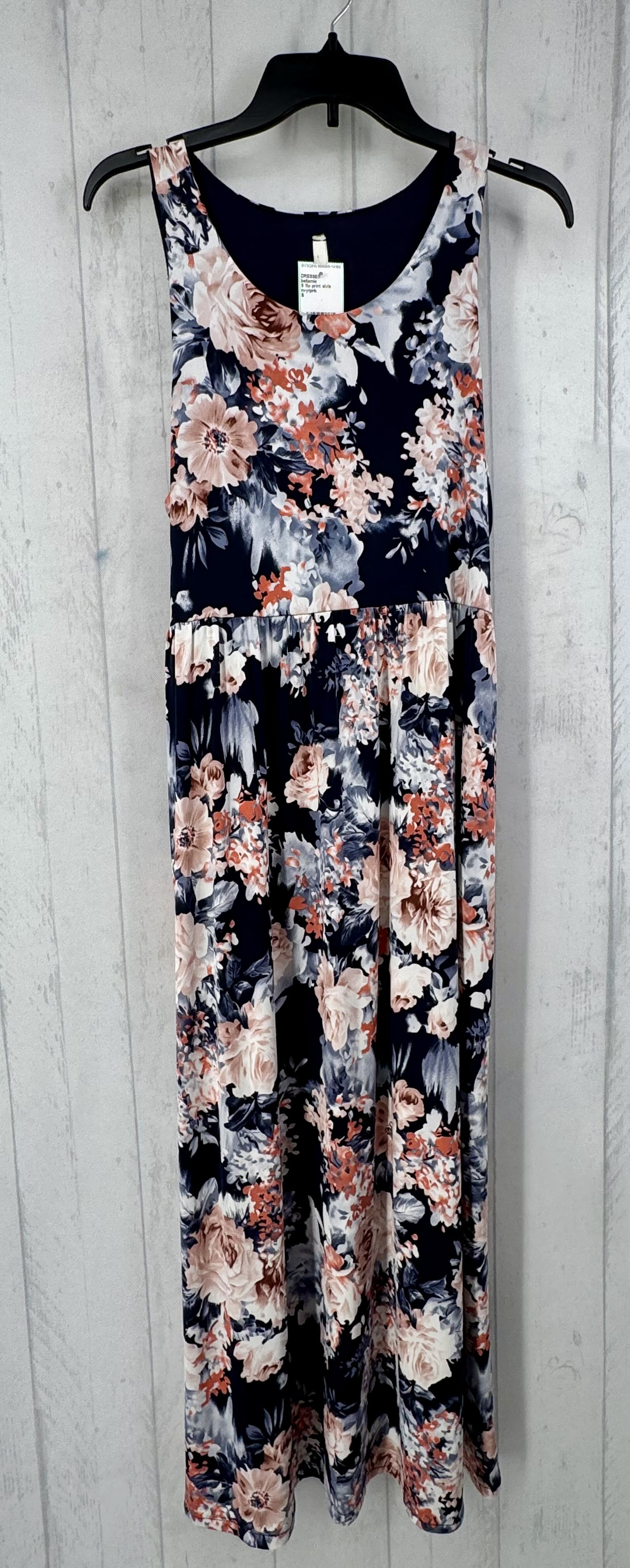 S flo print slvls maxi dress