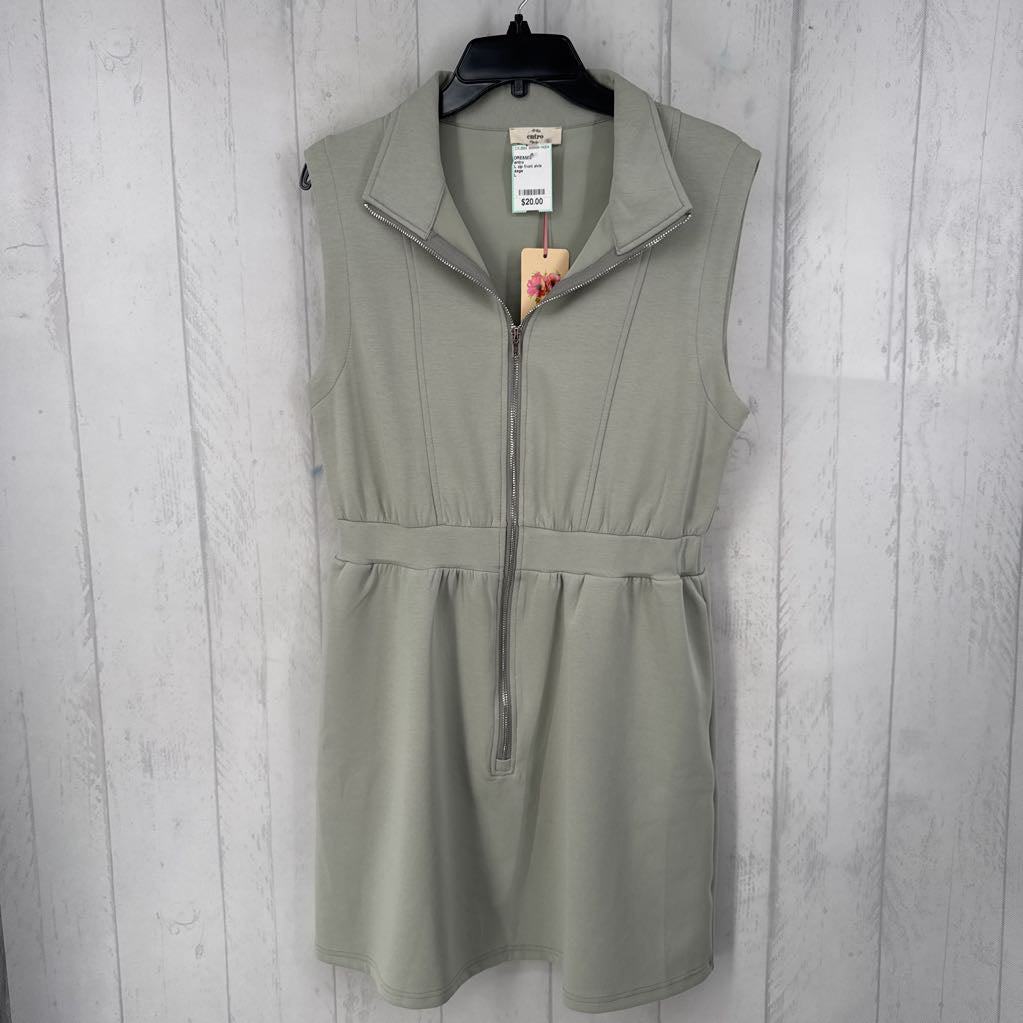 L zip front slvls dress