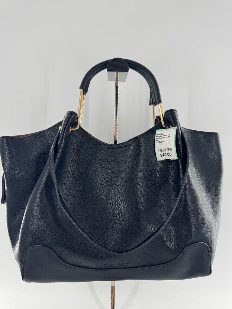 top handle triple compartment shoulder bag