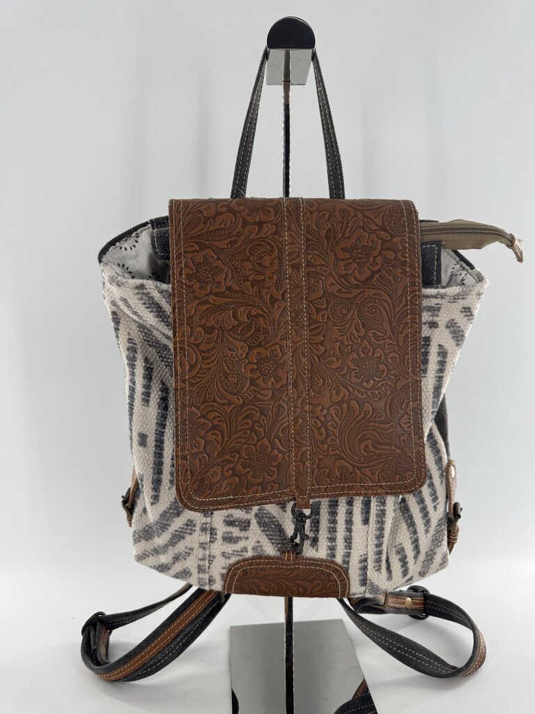 western-inspired tooled backpack