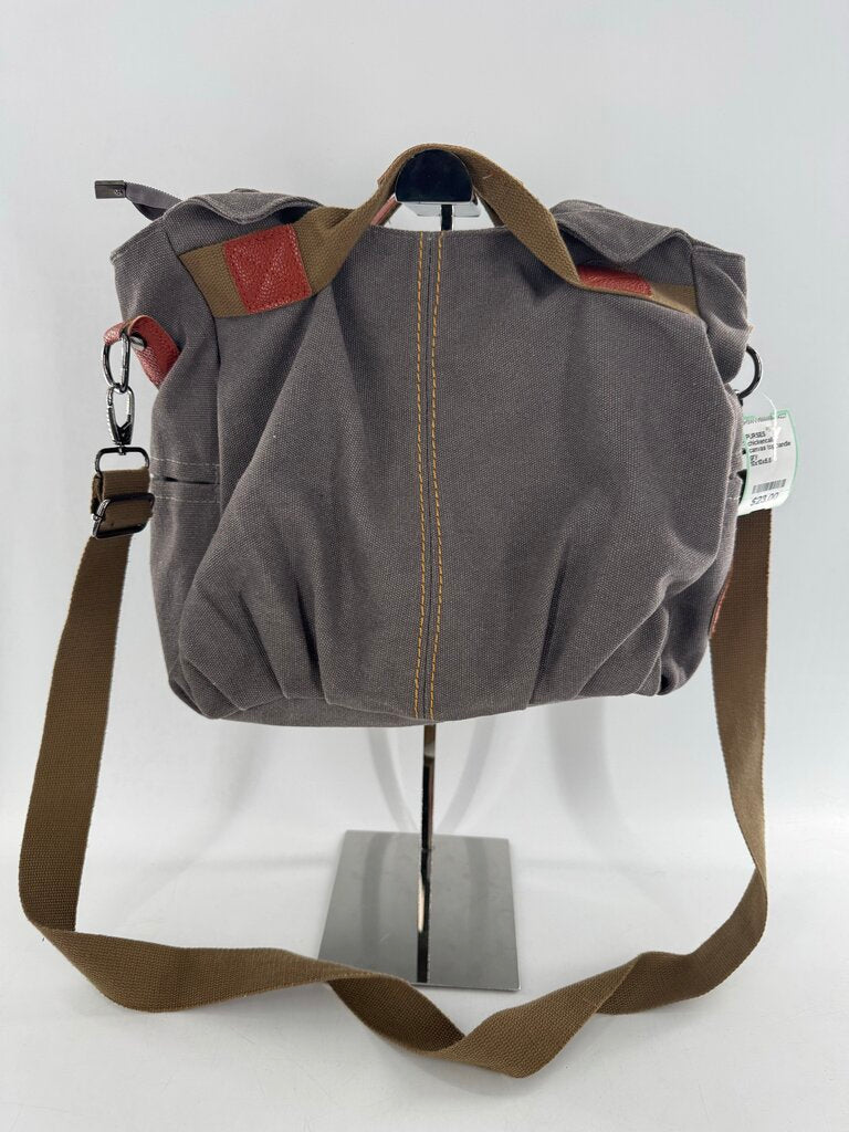 canvas top handle pleated crossbody