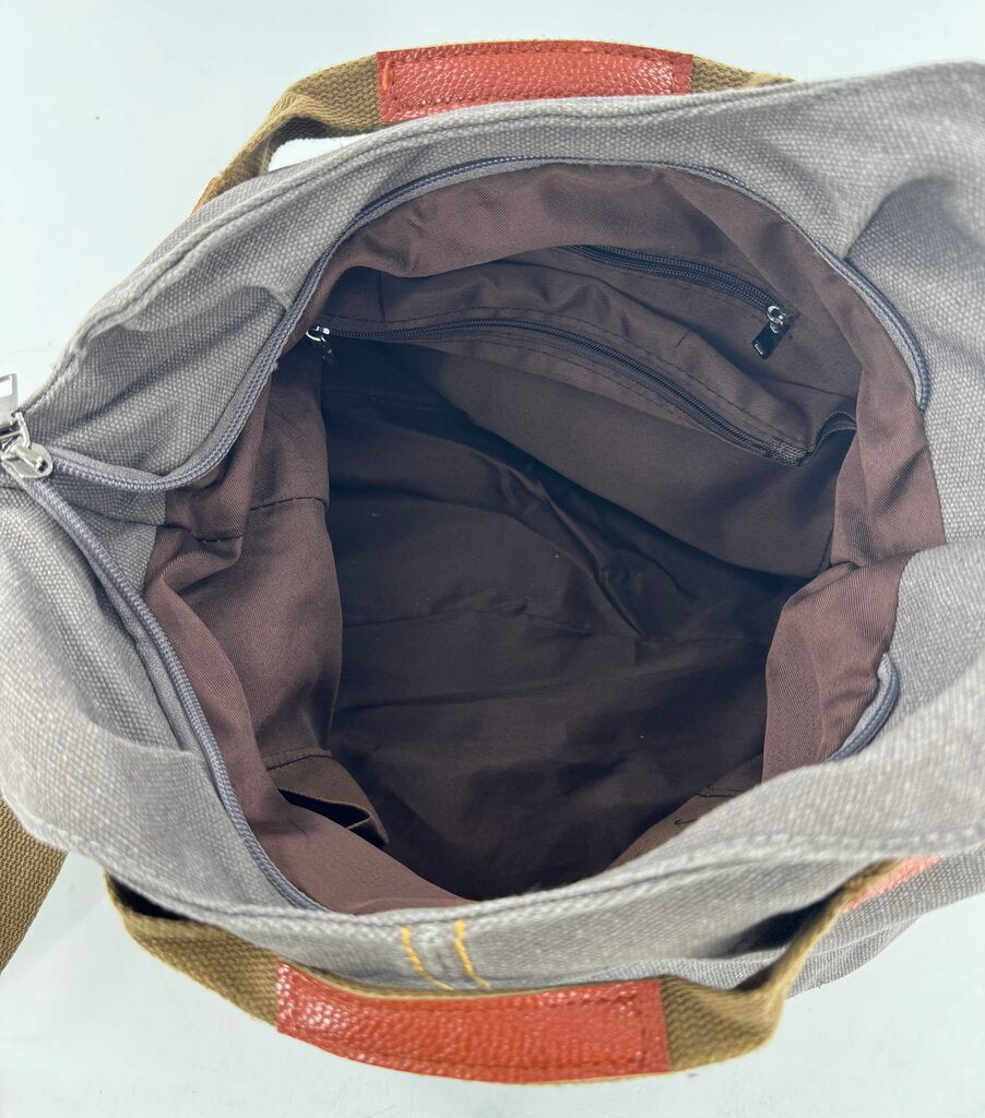 canvas top handle pleated crossbody