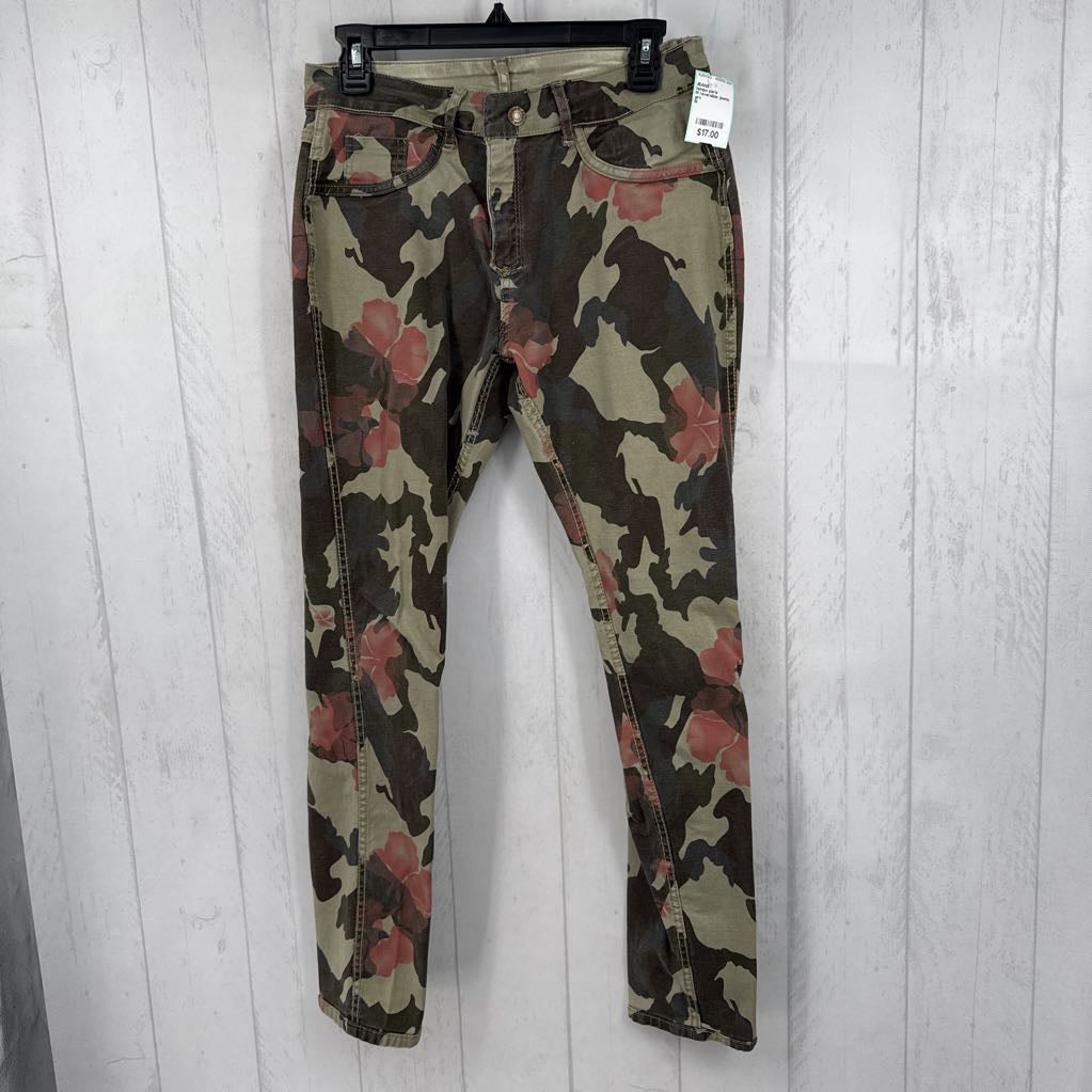 M reversible jeans-flo/camo print