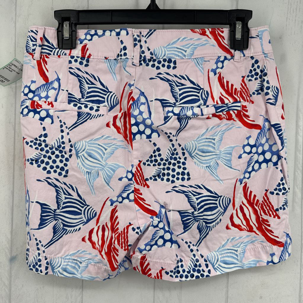 4 fish print twill shorts