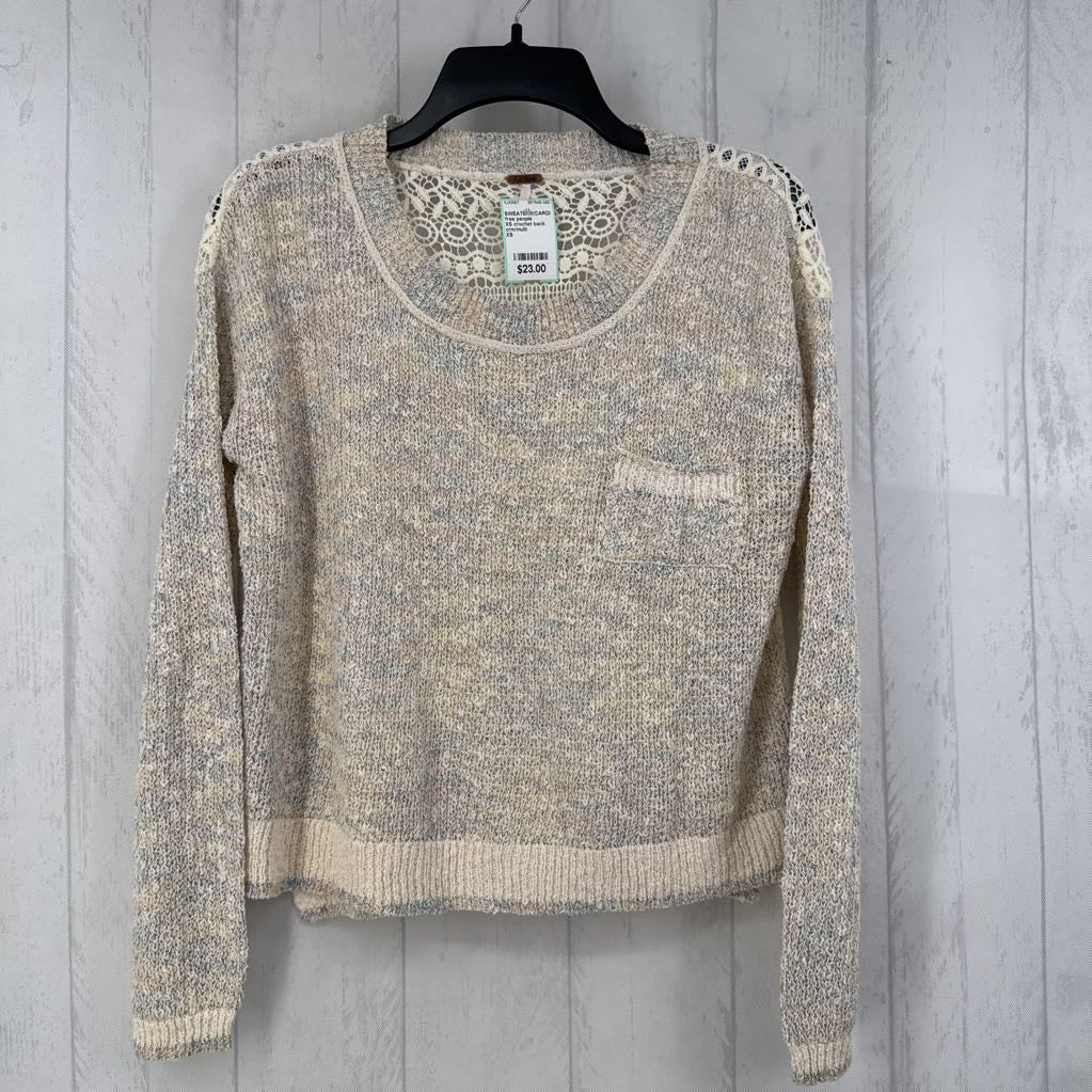 XS crochet back sweater