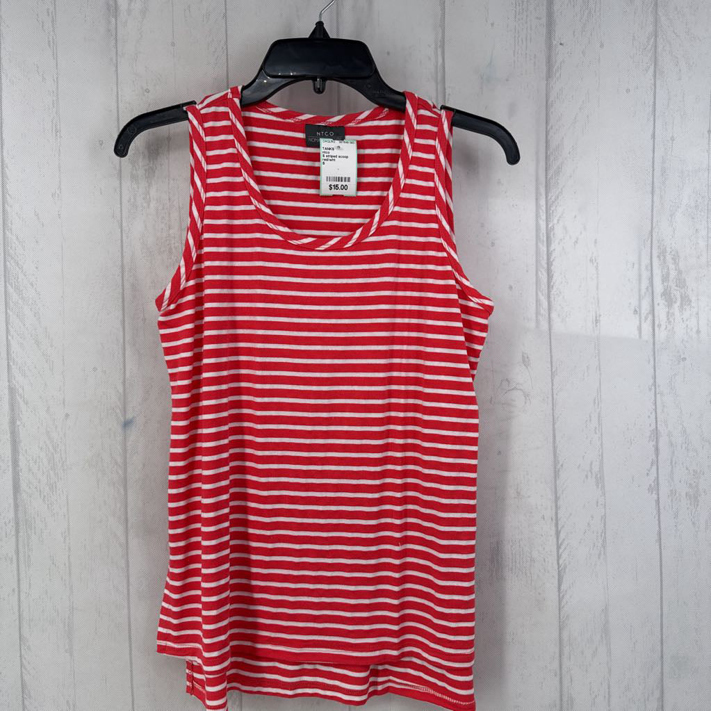 S striped scoop neck tank