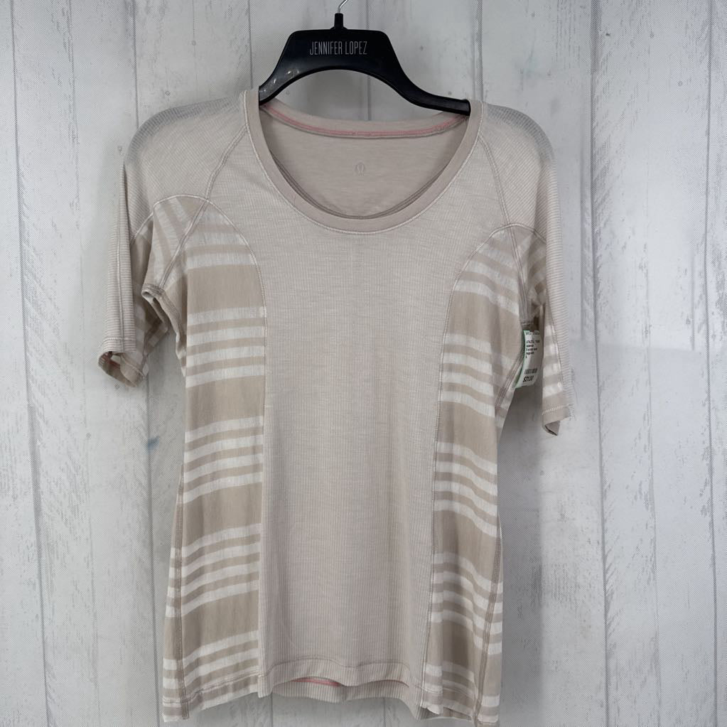 S scoop neck striped s/s top