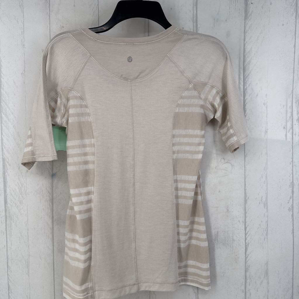 S scoop neck striped s/s top