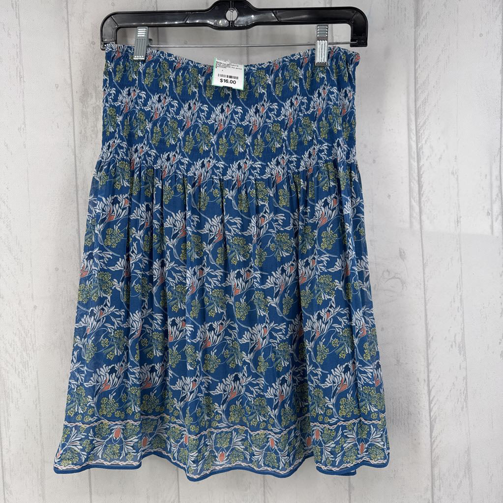 S smocked flo print skirt