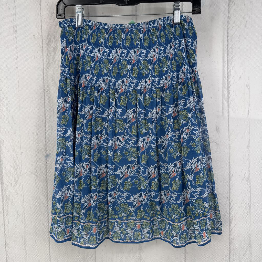 S smocked flo print skirt