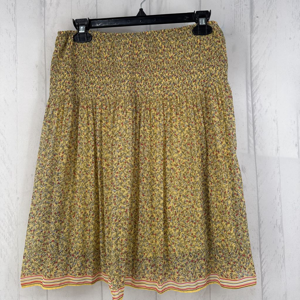 S smocked flo print skirt